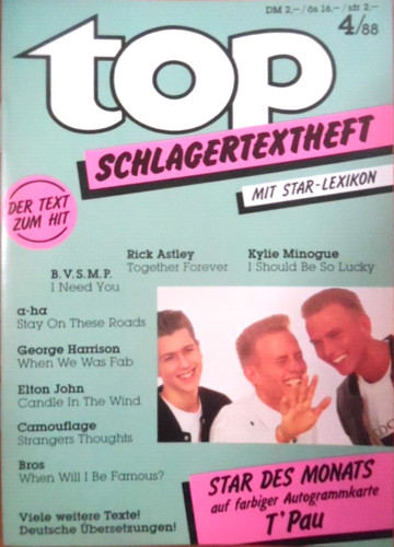 Top schlagertextheft 1988 - schlagertextheft, 4-1988