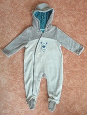 Ergee Baby Overall Plüschanzug mit Kapuze Einteiler Bär braun Gr. 68