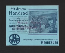 MAGDEBURG, Werbung 1929, MWF Werkzeug- Maschinenfabrik AG