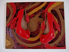 Acryl Bild Rot Ocker