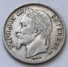 Frankreich 1 Franc 1870 BB France Napoleon III Silber Gad#463