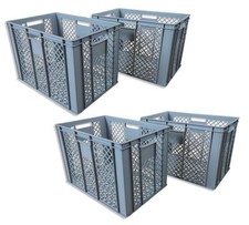 4 Stück Bäckereikiste Transportkiste Brötchenbox Gitterbox grau Höhe 41 cm NEU