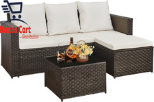 Rattan 3tlg Gartenmöbel Set