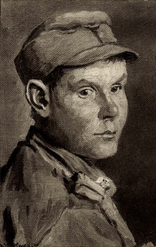 Künstler junger mann in - ak,