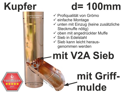 Kupfer regenrohrklappe mit - kupfer,