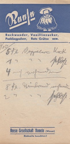 Hameln quittung 1935 - um,