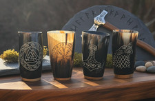 Trinkhorn Becherset Wikinger