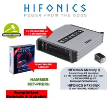 Hifonics MERCURY II 2-Kanal Verstärker 500 Watt RMS + HIFONICS HFX10WK Kabelset