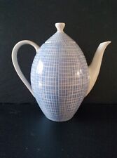 ARZBERG / Bastdekor blau / Kaffeekanne 1 L / 50er, 60er Jahre