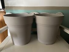 2STK. Pflanzkübel XL Grau 40x38 Blumentopf Pflanzen Haus Garten Kübel Blumen