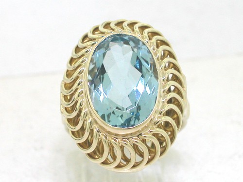 Aquamarin ring 585 - aquamarin, gelbgold