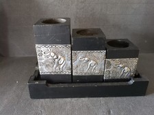 3 X SCHWARZE TEELICHTHALTER