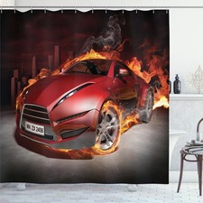 Autos Duschvorhang Burnout Reifen Sport Auto