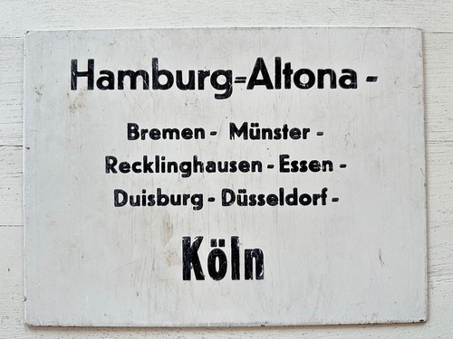 Altes metall zuglaufschild - altes,