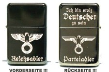 ZIPPO Parteiadler Reichsadler 2 - seitige Diamantgravur !!! auf ZiPPO chrom