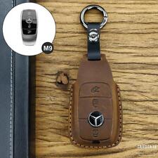 Premium Fob Schlüsselhülle Etui Cover für Mercedes-Benz Smart Schlüssel braun