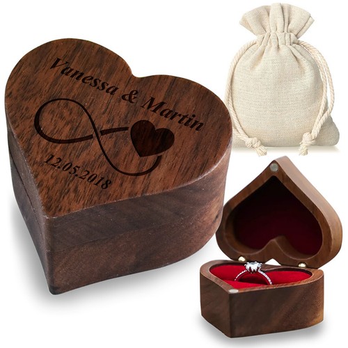 Holz ringbox ringkissen mit - ringkissen,