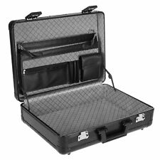 anndora Aktenkoffer Aluminium TSA Schlösser + Zahlenschloss Schwarz abschließbar