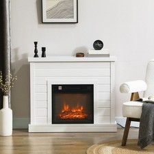HOMCOM Elektrokamin mit Heizung, elektrischer Kamin mit Flammeneffekt, 1800 W