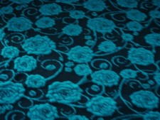 Strickstoff blau Blumen