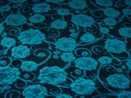Strickstoff blau blumen - strickstoff,