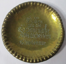 Wandteller Messing Spruch rund