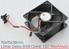  STARKER LÜFTER COOLER FAN 79 m³ / MIN 12V DELTA EFB0912HHE 90x90x38mm 46dB B401
