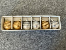 6 Tischkartenhalter Glocken glänzend silber und gold handgeblasen