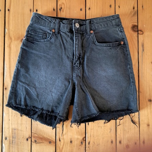 Jeans kurz schwarz - jeans, fransen