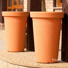 2x Blumenkübel XXL Pflanzkübel mit Einsatz Blumentopf Terracotta Schlagfest TOP 