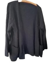 Damenstrickjacke, Strickjacke, Freizeitjacke, gestrickte Jacke, SCHWARZ Größe XL