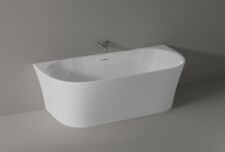 Badewanne Raumsparwanne Acryl 170 Wanne Acrylwanne Halb freistehend Weiß NORA