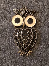 1x Eule Anhänger 82x40mm Charm Schmuck DIY Basteln Emaille bronze Metall Uhu