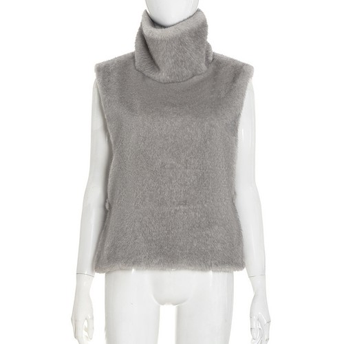 Damen kunstpelz weste - kunstpelz, tanktop