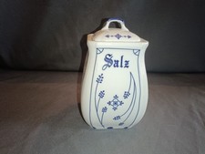 Vorratsdose für Salz Porzellan Indisch Blau Strohblume