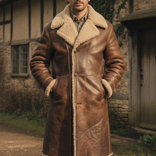 Herren langer lammfellmantel - herren,
