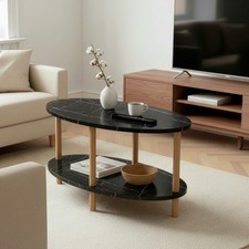 Couchtisch Oval 2 Ebenen