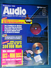 AUDIO 9/92,LEVINSON CELLO,AKG BAB 1000,PIONEER PD S801,PHILIPS CD 950,DENON 1290