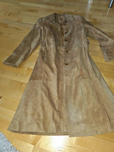 Damen ledermantel beige lang - damen,