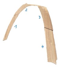 Teakholz Deckbelag (ursprüngl. Jeanneau 1095) / 4-teilig / Echtholz 