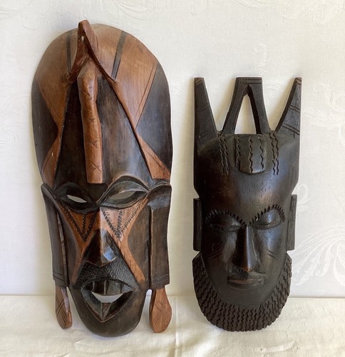 Afrikanische holzmaske - 2x,