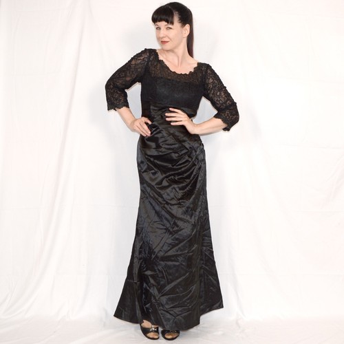 Abendkleid satin spitze 4 - satin, 3/4