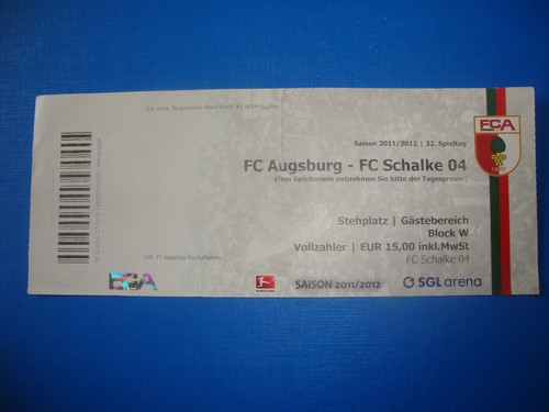 Ticket augsburg fc - 11/12,