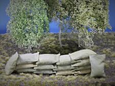  15 Khaki beige Stoff Sandsäcke, gefüllt 45 x 30 mm, 1:16,