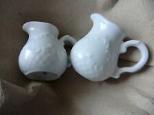 Schönwald Porzellan 2x Mini Krug Dekor glänzend weiß Kinderküche Puppenstube neu