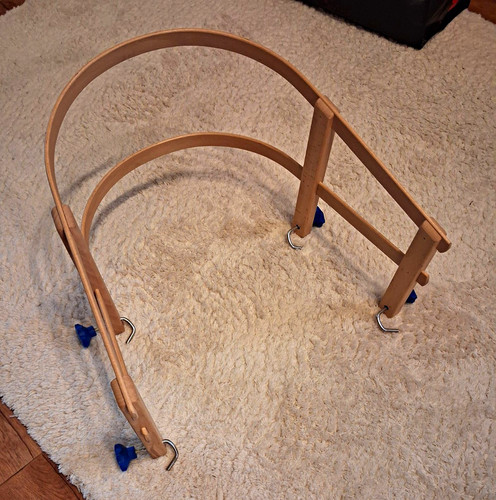 Holz schlittenlehne beige blau - holz,