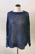 Blauer Lochmuster Pulli ✪ von Benetton ✪ Gr. M