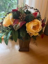 Künstliche Blumen Weihnachten Weihnachtsgesteck/Strauß mit Vase