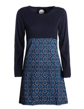 Vishes Damen Langarm Sweatkleid Tunika-Kleid Shirt-Kleid mit Sternen