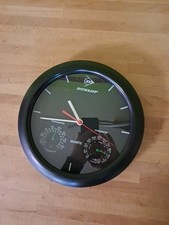 Wanduhr Quartz Hygrometer Thermometer von Dunlop Reifenhersteller Neuwertig TOP